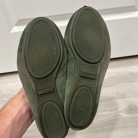 Tory Burch Minnie Travel Ballet with Suede Logo Flats 7 Green - Picture 3 of 10